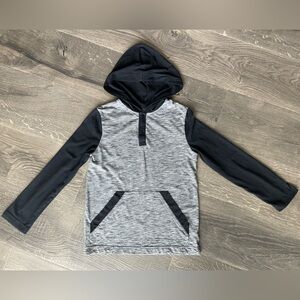 Tony Hawk Boys Size Small Long Sleeve Raglan Shirt Black & White Kangaroo Pouch